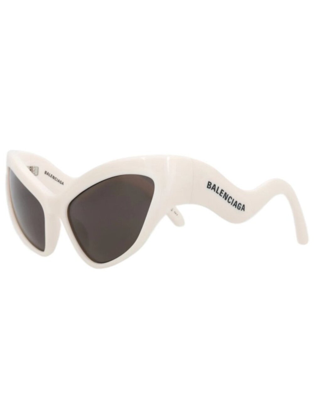 New Balenciaga Women's Sunglasses Cat Eye Bio Injection Frame Ivory Ivory Grey